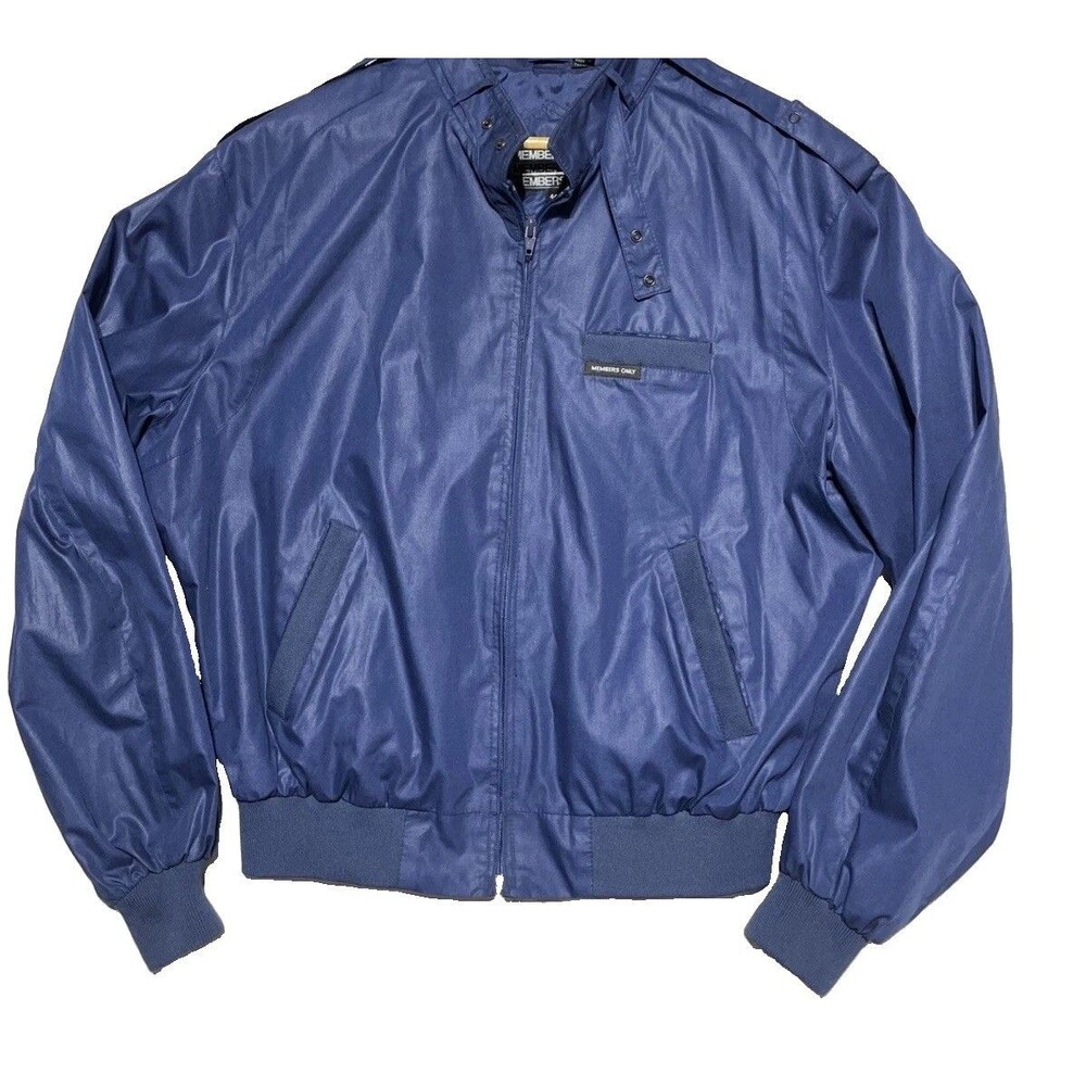 Vintage Members Only Navy Blue Bomber Jacket Mens 44 Full Zip Insulated Thailand